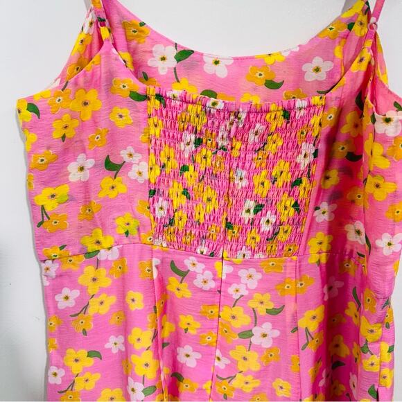 On 34th Womens Sunray Dress Pink Yellow Floral Print Maxi Size S New - Picture 5 of 14
